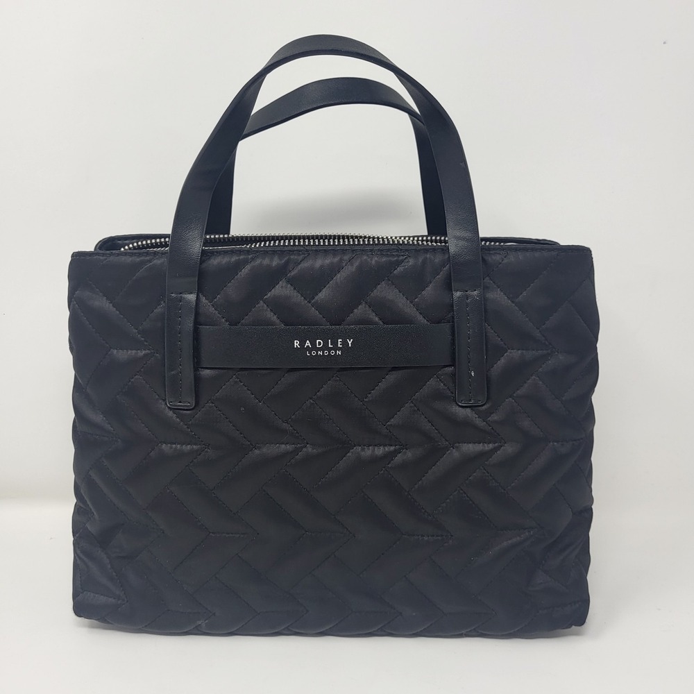 Radley London Women Finsburg Park Quilt Black Medium Ziptop Satchel